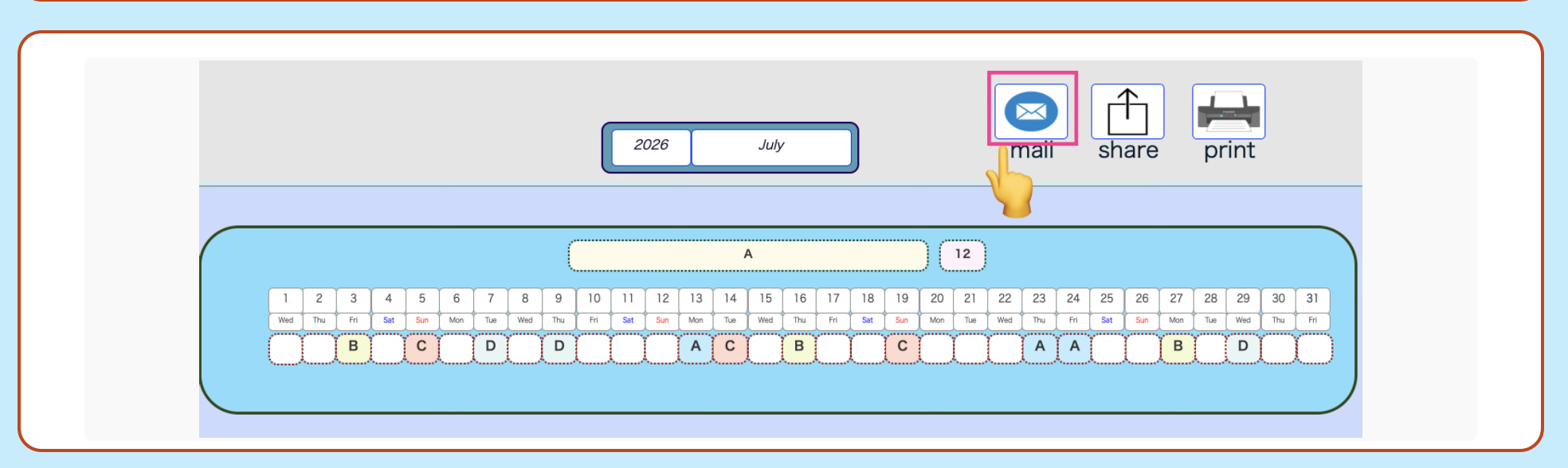 PDF sharing and sending screen in ShiftMaker